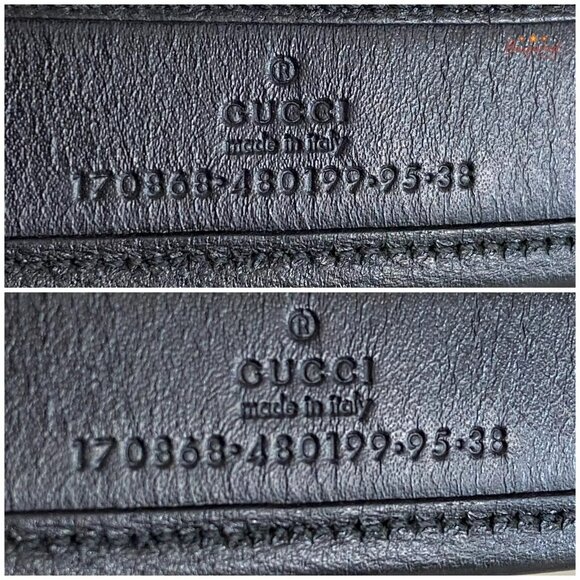 Authentic Gucci Black Monogram Canvas Leather Gold Chain Buckle Belt Size 95/38 main image 10